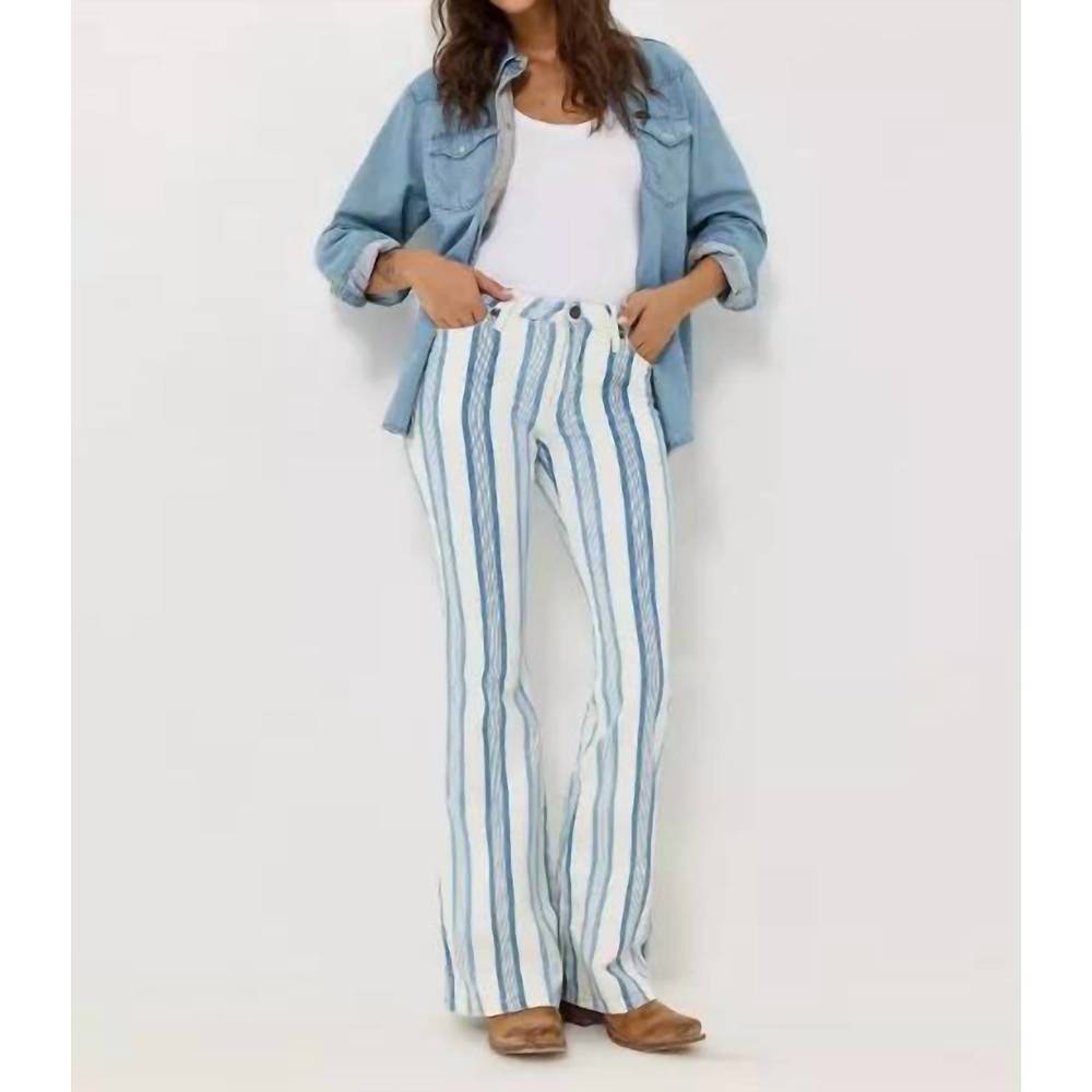 Striped Blue and White Women's Jeans